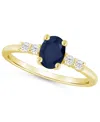 Macy's Gemstone And Diamond Ring (1/6 Ct. T.w.) In 10k White Gold (also In 10k Yellow Gold) In Gold