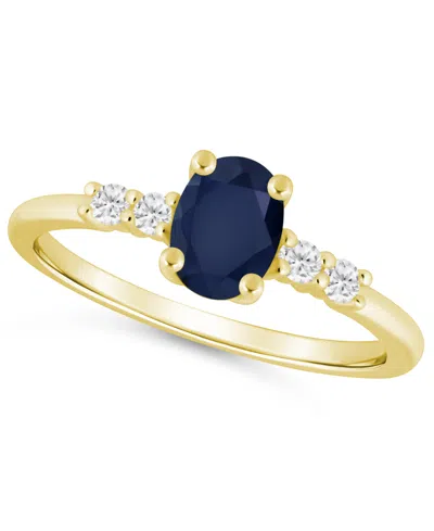 Macy's Gemstone And Diamond Ring (1/6 Ct. T.w.) In 10k White Gold (also In 10k Yellow Gold)