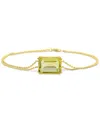 Macy's Gemstone Bracelet In 14k Gold-plated Sterling Silver In Green