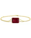 Macy's Gemstone Bracelet In 14k Gold-plated Sterling Silver In Gold
