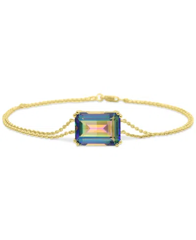 Macy's Gemstone Bracelet In 14k Gold-plated Sterling Silver In White