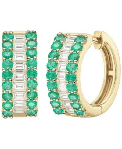 Macy's Macys Gemstone Diamond Hoop Earrings Ring Collection In Green