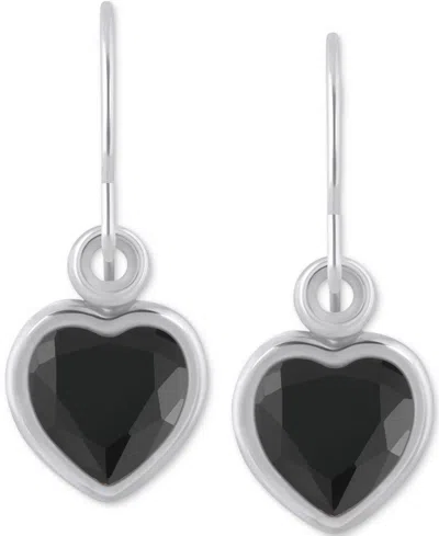 Macy's Gemstone Heart Drop Earrings In 10k Yellow Gold (also In 10k White Gold) In Multi