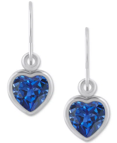 Macy's Gemstone Heart Drop Earrings In 10k Yellow Gold (also In 10k White Gold) In Multi