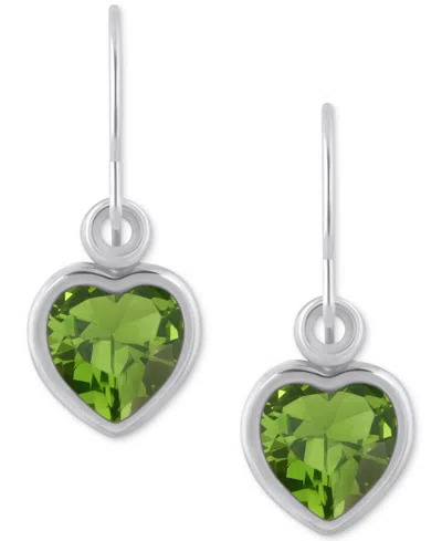 Macy's Gemstone Heart Drop Earrings In 10k Yellow Gold (also In 10k White Gold)