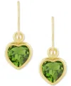 Macy's Gemstone Heart Drop Earrings In 10k Yellow Gold (also In 10k White Gold)