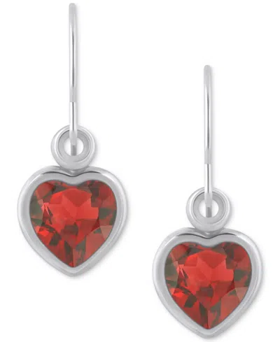 Macy's Gemstone Heart Drop Earrings In 10k Yellow Gold (also In 10k White Gold)