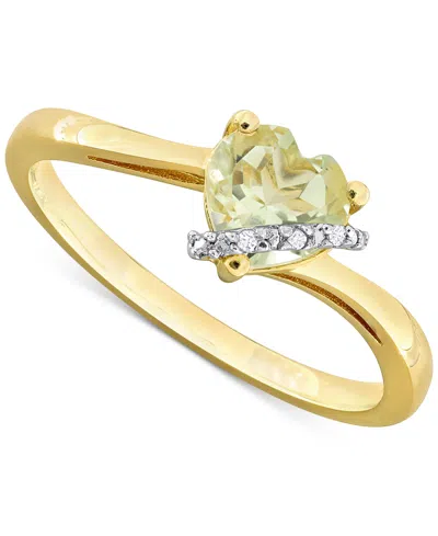 Macy's Gemstone Heart Ring In Sterling Silver