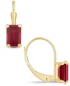 Macy's Gemstone Leverback Earrings In 10k Yellow Gold In Ruby