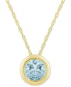 Macy's Gemstone Round 18" Pendant Necklace In 10k Yellow Gold (also In 10k White Gold) In Gold