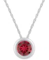Macy's Gemstone Round 18" Pendant Necklace In 10k Yellow Gold (also In 10k White Gold) In Metallic