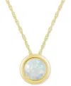 Macy's Gemstone Round 18" Pendant Necklace In 10k Yellow Gold (also In 10k White Gold) In Gold