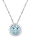 Macy's Gemstone Round 18" Pendant Necklace In 10k Yellow Gold (also In 10k White Gold) In Metallic