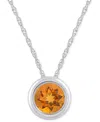 Macy's Gemstone Round 18" Pendant Necklace In 10k Yellow Gold (also In 10k White Gold)