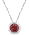 Macy's Gemstone Round 18" Pendant Necklace In 10k Yellow Gold (also In 10k White Gold)