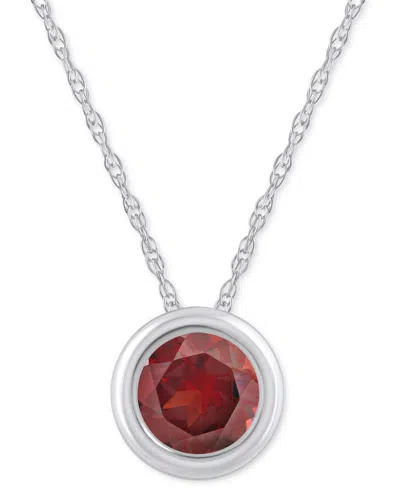 MACY'S GEMSTONE ROUND 18" PENDANT NECKLACE IN 10K YELLOW GOLD (ALSO IN 10K WHITE GOLD)