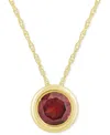 Macy's Gemstone Round 18" Pendant Necklace In 10k Yellow Gold (also In 10k White Gold) In Gold