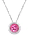 Macy's Gemstone Round 18" Pendant Necklace In 10k Yellow Gold (also In 10k White Gold) In Metallic
