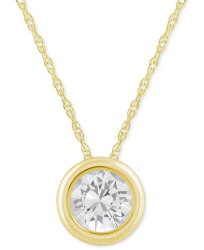 Macy's Gemstone Round 18" Pendant Necklace In 10k Yellow Gold (also In 10k White Gold)