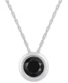 Macy's Gemstone Round 18" Pendant Necklace In 10k Yellow Gold (also In 10k White Gold) In Metallic