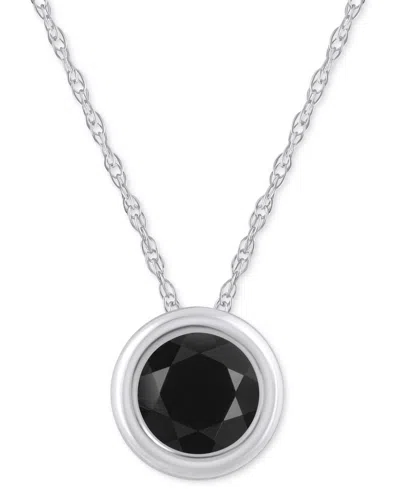 Macy's Gemstone Round 18" Pendant Necklace In 10k Yellow Gold (also In 10k White Gold) In Metallic