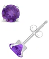 Macy's Gemstone Stud Earrings In 10k White Gold In Amethyst