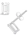 Macy's Gemstone Stud Earrings In 10k White Gold In White Topaz