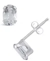 Macy's Gemstone Stud Earrings In 10k White Gold In White Topaz