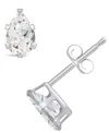 Macy's Gemstone Stud Earrings In 10k White Gold In White Topaz