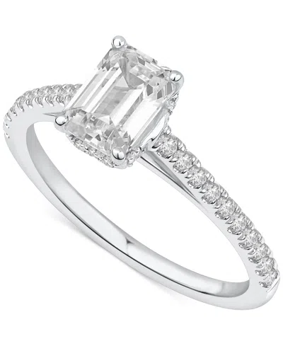 Macy's Gia Certified Diamond Emerald-cut Engagement Ring (1-1/4 Ct. T.w.) In 14k White Gold