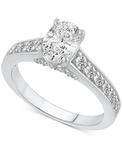Macy's Gia Certified Diamond Oval Engagement Ring (1-1/2 Ct. T.w.) In 14k White Gold