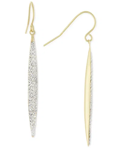 Macy's Giani Bernini Crystal Pave Drop Earrings In 14k Gold-plated Sterling Silver, Created For