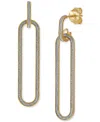 Macy's Glitter Paperclip Doorknocker Drop Earrings In 10k Gold, Created For  In Yellow Gold