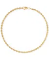 Macy's Glitter Rope Link Ankle Bracelet In 10k Gold In Gold