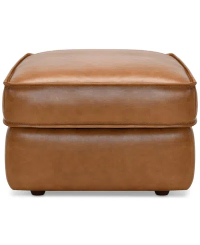 Macy's Glympton 26" Leather Ottoman, Exclusively At