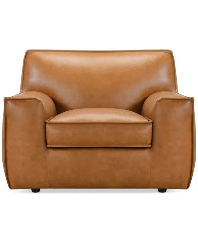 Macy's Glympton 44" Leather Arm Chair, Exclusively At