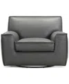 Macy's Glympton 44" Leather Swivel Chair, Exclusively At