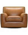 Macy's Glympton 44" Leather Swivel Chair, Exclusively At