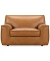 Macy's Glympton 53" Leather Arm Chair, Exclusively At