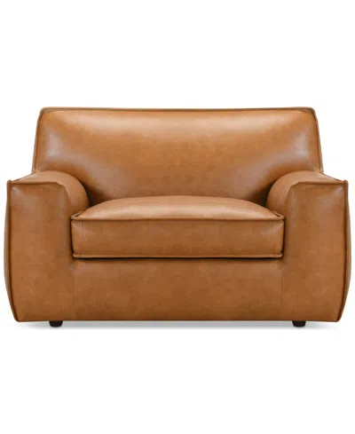 Macy's Glympton 53" Leather Arm Chair, Exclusively At