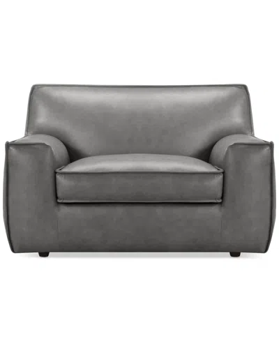 Macy's Glympton 53" Leather Arm Chair, Exclusively At
