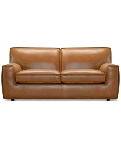 Macy's Glympton 73" Leather Loveseat, Exclusively At