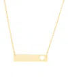 Macy's Gold Plated Bar With Cut Out Heart Necklace In Gold-plated