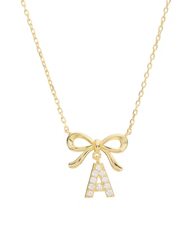 Macy's Gold Plated Bow Initial Necklaces