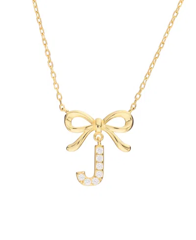 Macy's Gold Plated Bow Initial Necklaces
