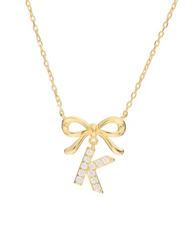 Macy's Gold Plated Bow Initial Necklaces