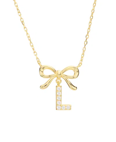 Macy's Gold Plated Bow Initial Necklaces