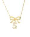 Macy's Gold Plated Bow Initial Necklaces In Gold