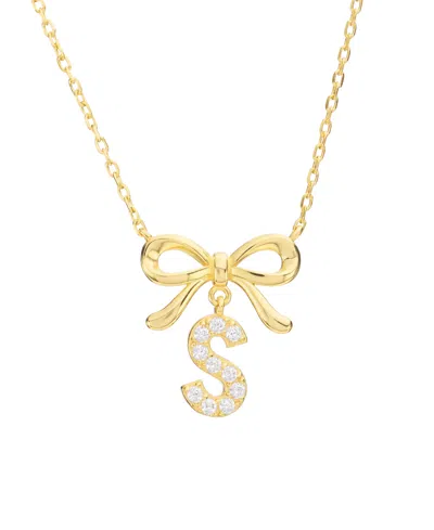 Macy's Gold Plated Bow Initial Necklaces
