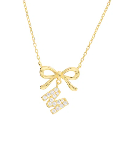 Macy's Gold Plated Bow Initial Necklaces